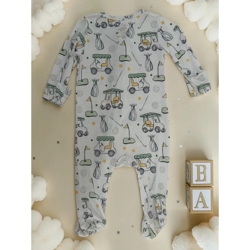 Caden Lane Golf Cart Bamboo Zipper Footie Sleeper 0-3M
